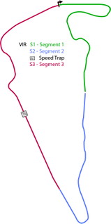 Track map with timing sectors and speed trap